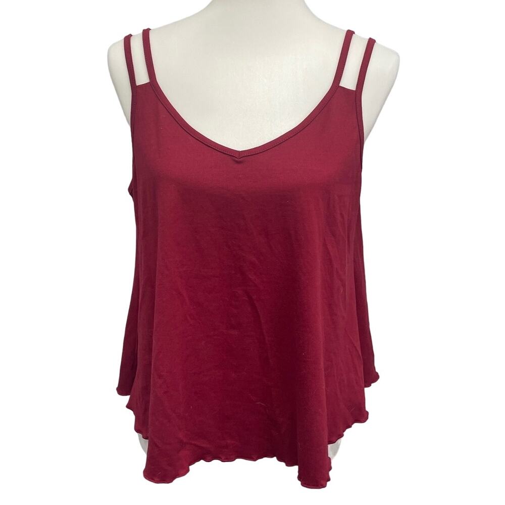 Shein Curve Womens 1X Double Strap Flowy Deep V Sleeveless Tank Top Blouse